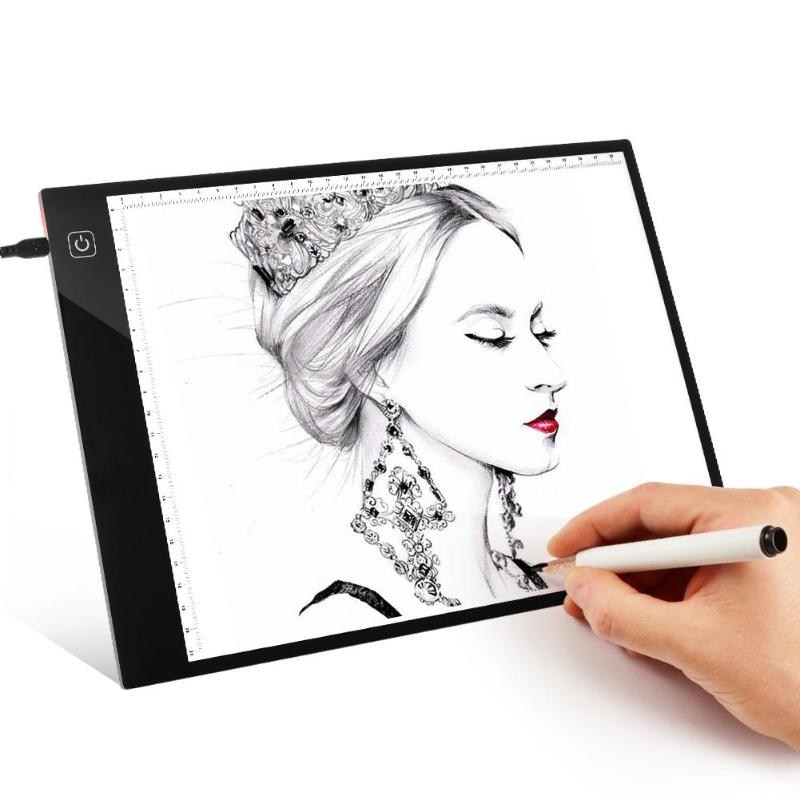 VKTECH Digital Graphic Tablet A4 with calibration LED Artist Thin Art Stencil Drawing Board Light Box Tracing Writing Tablet Pad: Default Title