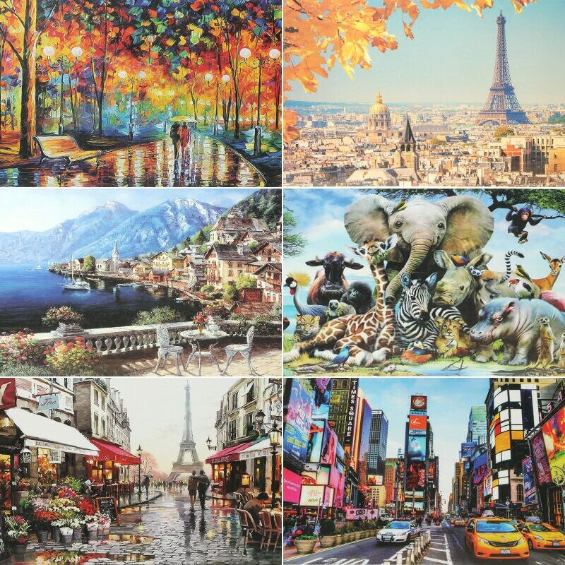 Landscape Jigsaw Puzzle with Picture Puzzle 1000 Pcs Mini Paper Assembly Puzzle Toys for Adults Children Educational Games Toys