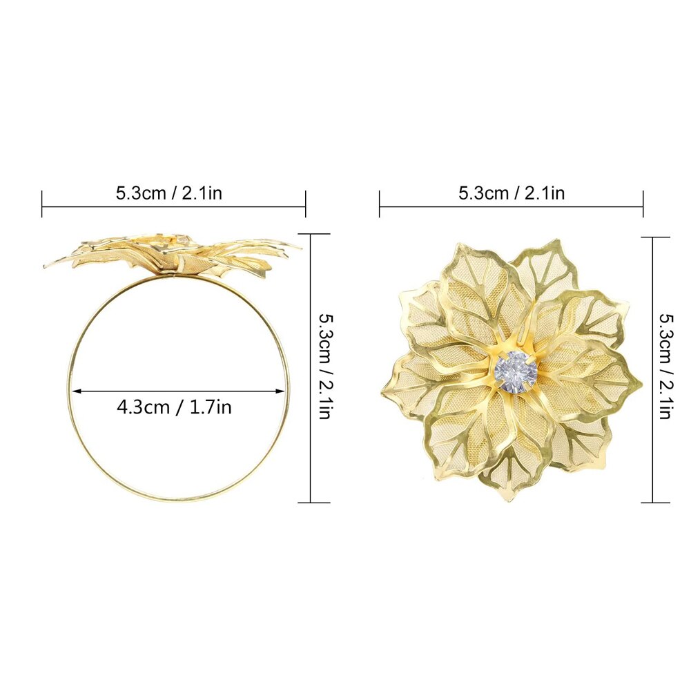 6 st blomma servettringar metall guld servett spänne servettring hållare hotell födelsedag bröllopsfest västra middagsbord dekoration
