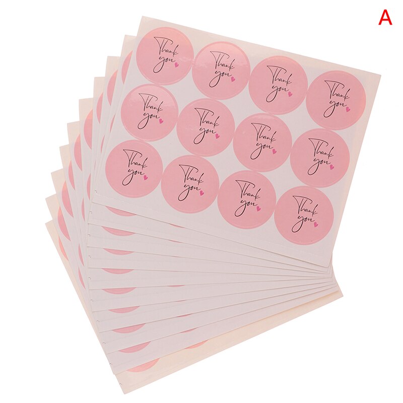10 hojas = 120 pegatinas en forma de círculo de color rosa, gracias, pegatinas de boda para hornear, fiestas, sobres, etiquetas adhesivas para bebidas: A