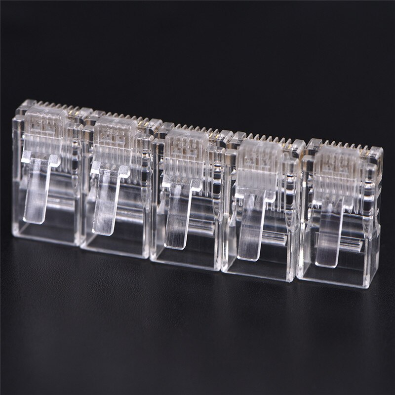 50Pcs RJ45 CAT5 CAT5e Crystal Netwerk Modulaire Plug 8P8C Rj45 Plug Terminals Ethernet Kabel Hoofd Plug Voor Computers