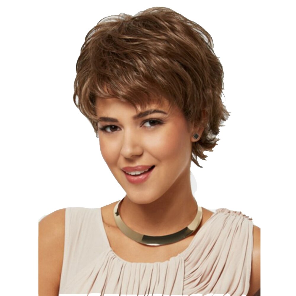 DANBO golden brown mixed color wig African black women short bob wig daily wear: WIG-003