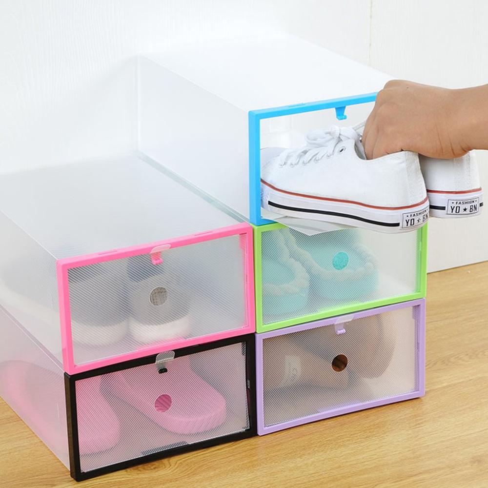 1pcs Transparent Shoes Box Drawer Universal Clothinng Storage Case Organizer Stackable Slippers Sports Shoes Sundries Drawer Box