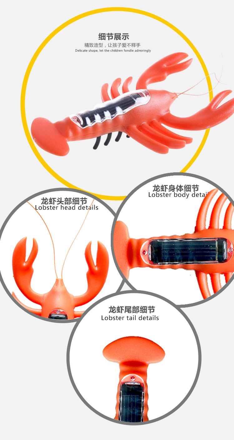 1pcs Learning Educational Solar Powered Mini Running Crab / Solar Power Lobster for Children Teaching Gadget