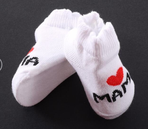 neue SchöNe Weiche Baby Socken Neugeborenen Kleinkind Kleinkind freundlicher Mädchen Jungen Streifen Baumwolle Liebe Mutter/Papa Socken 0 ~ 6 monate: Stil 2