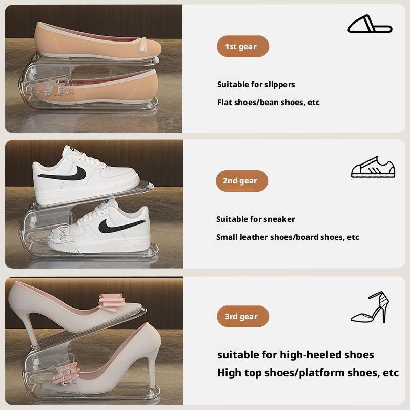 Skohylleorganisatorskap justerbart dobbeltlags skohylle oppbevaringsorganizer skap skostablere organisering skoeske