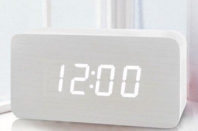 Antikk stil digital treskjermklokke iuminøs svart hvit natt om kunst + dato + klokke midlertidig hjemmekontor: 012 hvite hvite lys