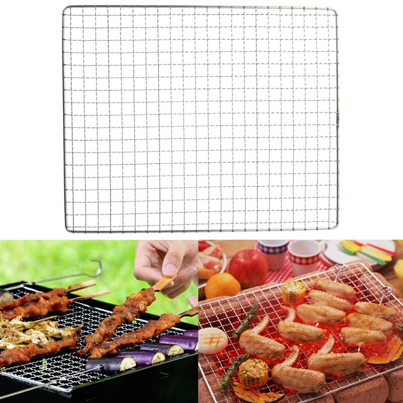 Stainless Steel Squares Holes Grill Barbecue Wire Mesh Multi-Purpose BBQ Grid Cooking Baking Rack Barbecue Grill