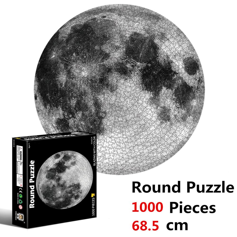 Earth Puzzle 1000 Pieces Adult Large 68.5*68.5CM Moon Puzzles High Difficulty Round Puzzles Planet Puzzle 1000 pcs Adults Kid Gi