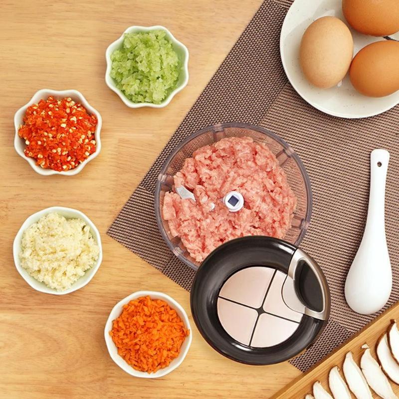 Picadora manual de frutas y verduras, cortadora de verduras manual, ralladora de carne, molinillo de cebolla y nueces, picadora, trituradora, herramientas de cocina