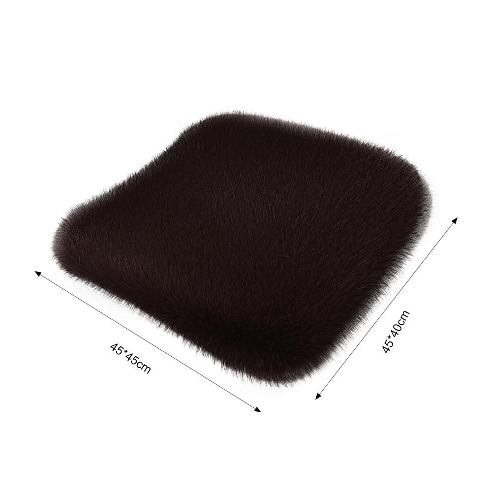 Autositzkissen, flauschige Autositzbezüge, weicher Autositzschutz, warmer Plüsch, rutschfeste Vorder- und Rücksitzbezüge, Autozubehör: Brown