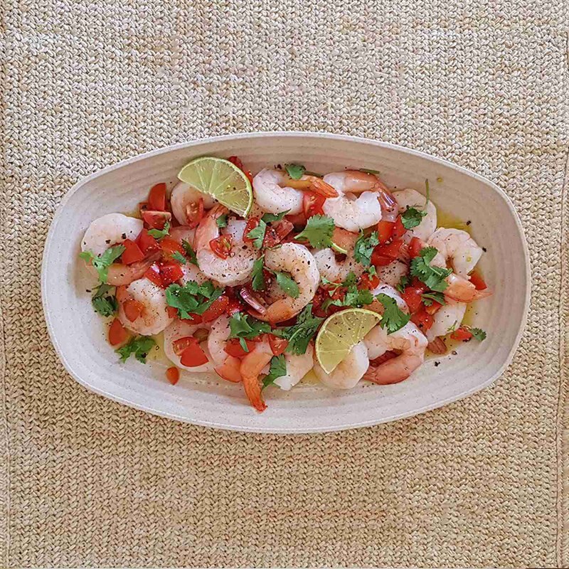 Lichtgewicht & Herbruikbare Tarwe Stro Plastic Platen Een Set Van 4