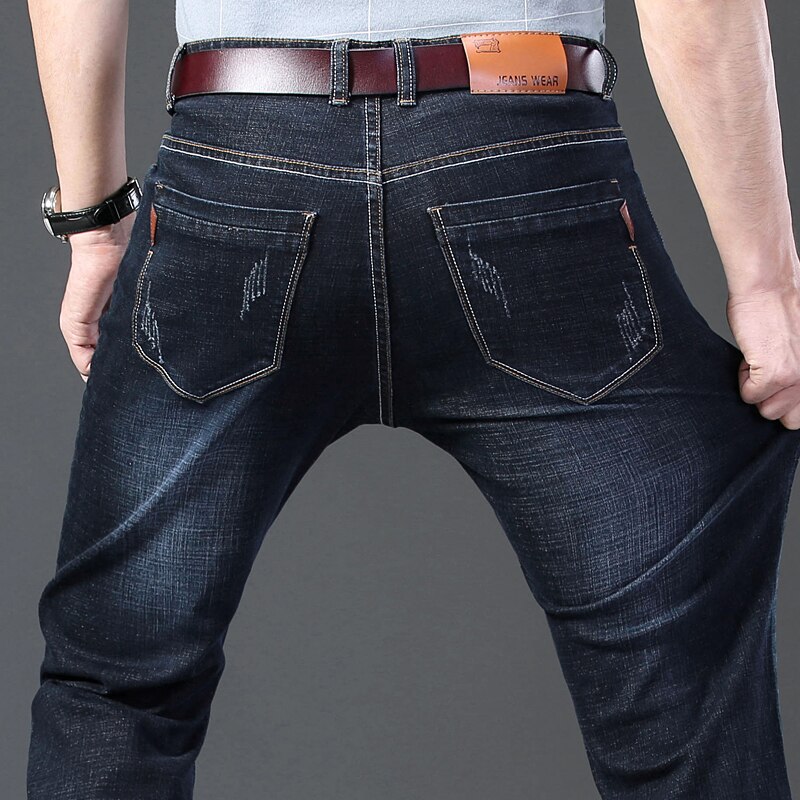 Mens Jeans Smart Casual Men Denim Pants Comfortable Jeans Pants Men Streetwear Straight Denim Trousers Blue Jeans