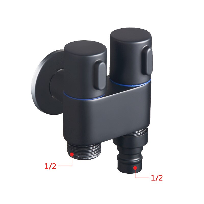 Bibcock Faucets Outdoor Garden Mixer Black/Chrome Brass Wall Mounted Double using Bathroom Washing Machine Faucet Basin Taps: Tap 3