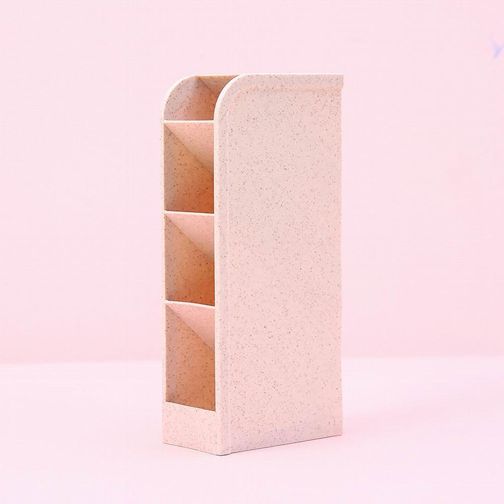 Diagonal Pen Holder Student's Stationery Storage Box Multi-functional Desktop Organizer: Beige
