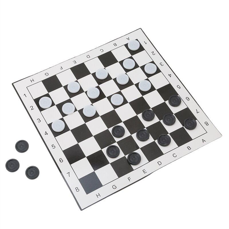 1 Set Checker Duurzaam Gevouwen Plastic Inklapbare Dammen Dammen Schaken Checkers Set Voor Kinderen Kinderen Volwassenen