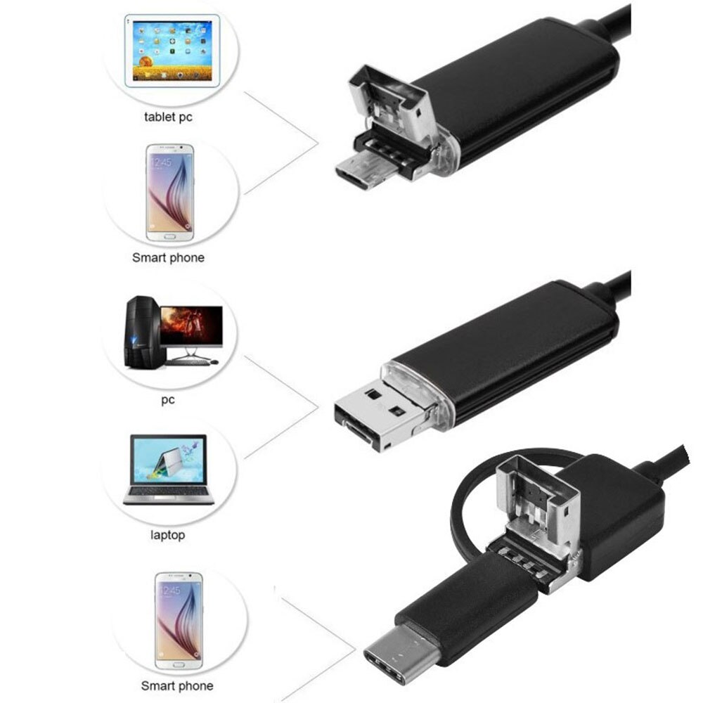 3 In 1 5.5Mm Monitoring Endoscoop Computers Oor Lepel Borescope Praktische Foto 'S Handheld Endoscoop Real-Time Video