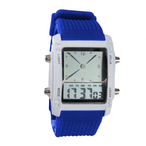 Couple Watches for Women Men Wrist Watch LED Dual Display Electronic Digital Watch Wristwatches часы женские наручные: blue