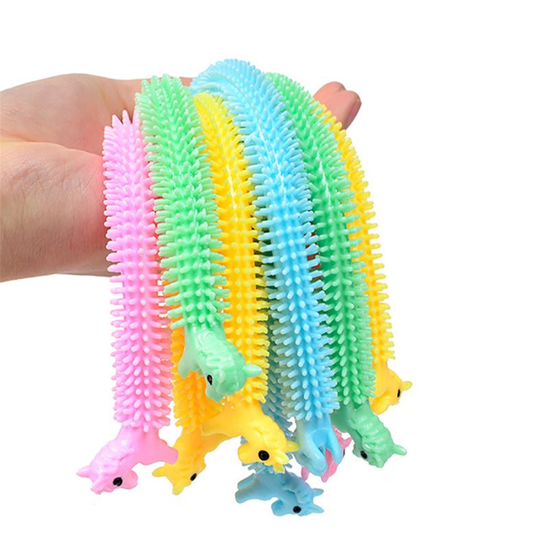 3pcs Worm Noodle Stretch String TPR Rope Anti Stress Toys String Fidget Autism Vent Toys: B