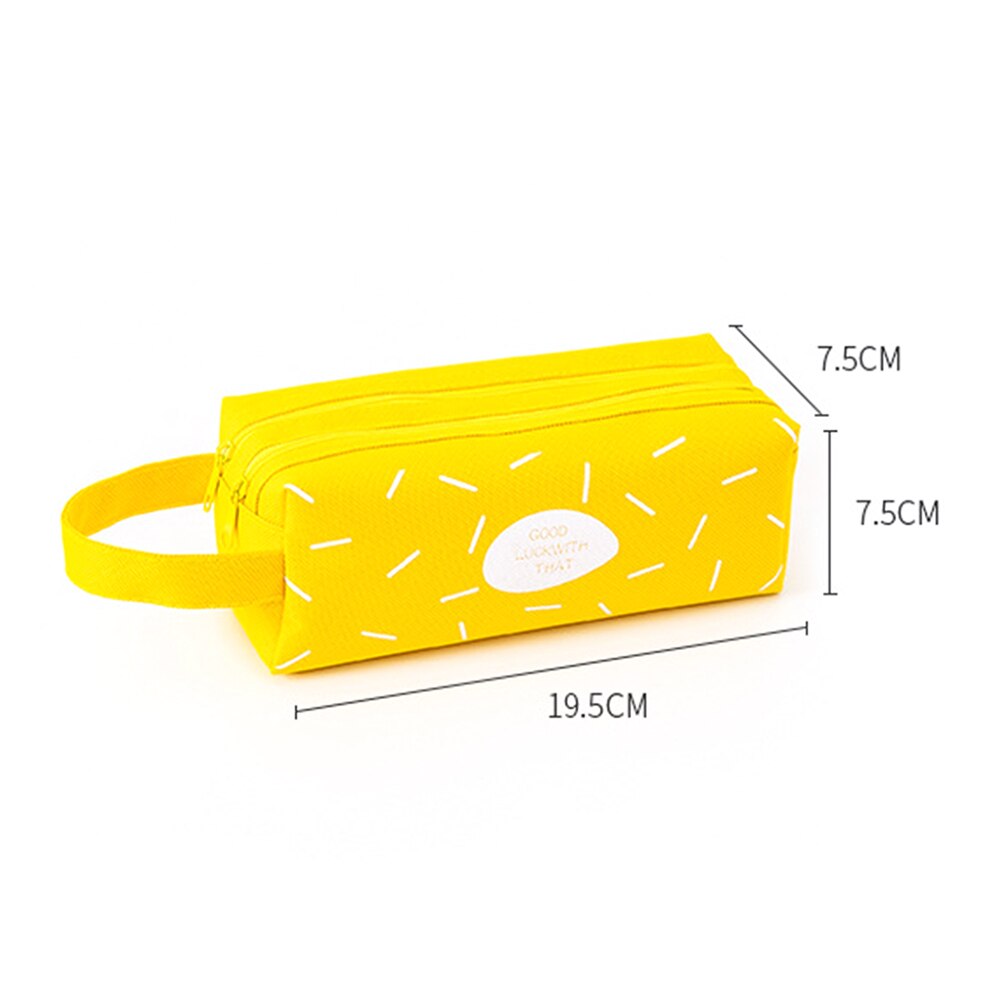 Estuche para lápices con cremallera de gran capacidad de 2 capas, estuche para lápices, papelería, bolsa para escuela