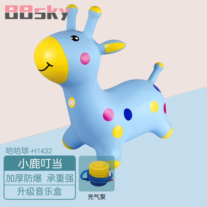 BBSKY Music Bouncy Horse Hopper Inflatable Jumping Horse Bouncing Animal Toys for Kid Toys Animal Riding Toys C20