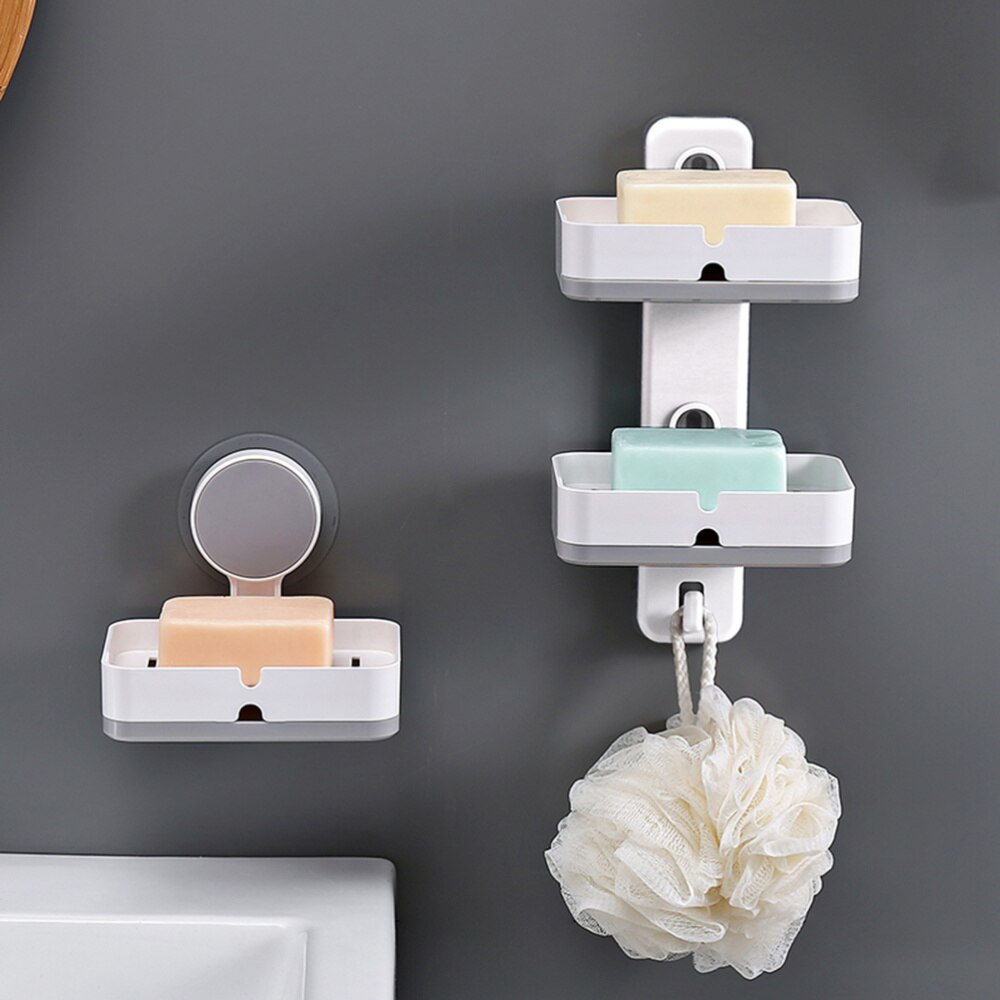 Porte-savon mural Double couche, support de rangement de salle de bains, ménage porte-savon étanche, accessoires de salle de bains