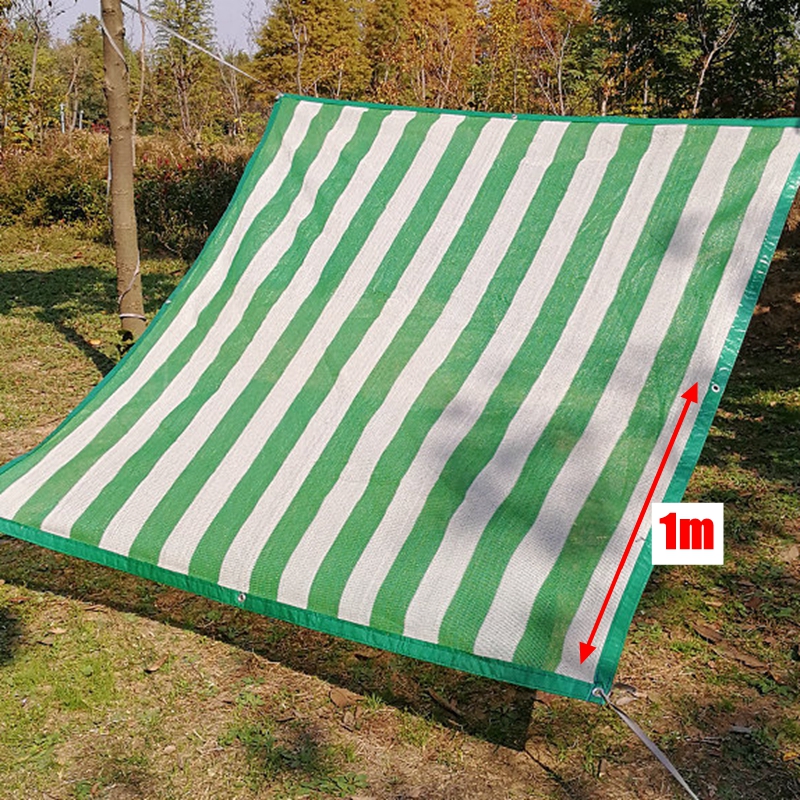 Grønn stripe hdpe solskjerm nett utendørs camping seil markise drivhus planter solskjerming svømmebasseng netting garasjer skyggelegging baldakin