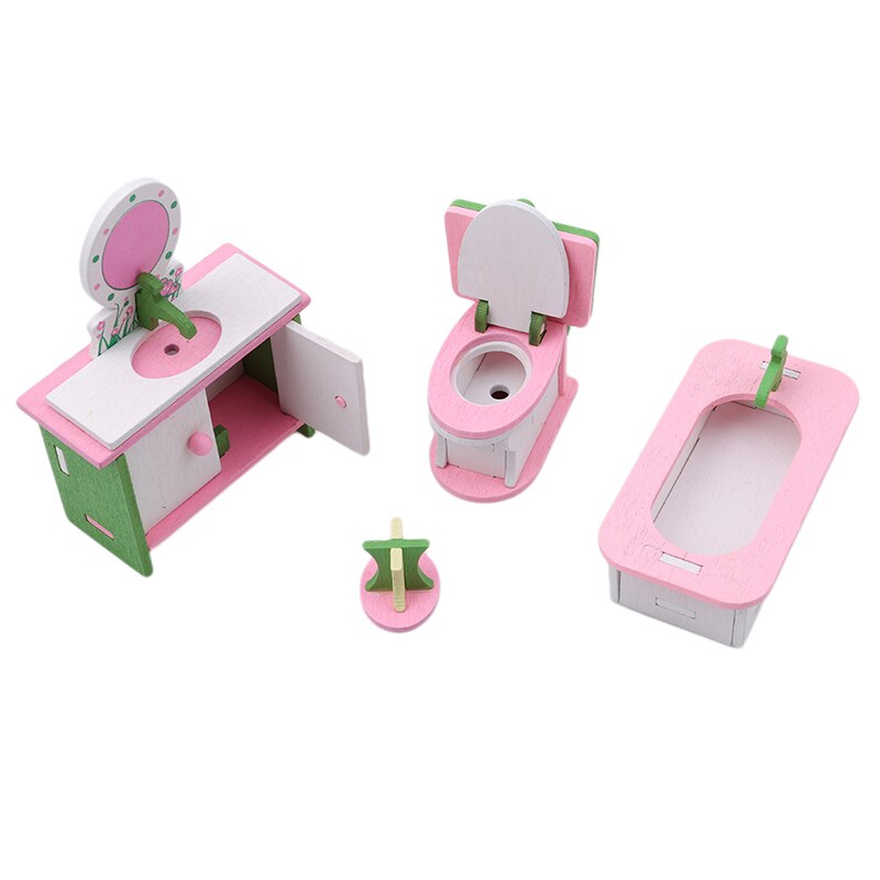Holz Möbel einstellen DIY Handgemachte Puppenhaus Miniatur Schlafzimmer Kleinkind freundlicher Rolle vorgeben Spielen Spielzeug Für freundlicher freundlicher
