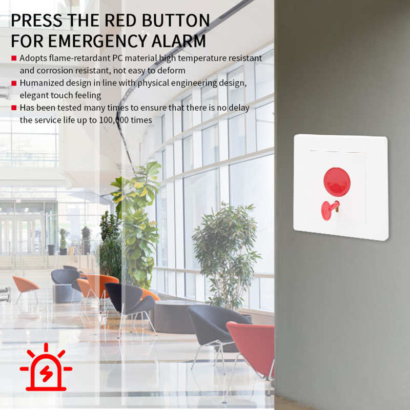 Access Control Door Exit Switch Emergency Alarm Security W/Keys for Hotel Hospital Home