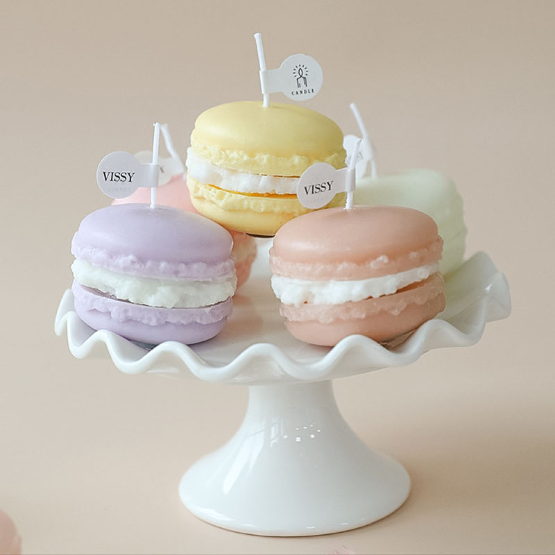 Velas perfumadas de cera hechas a mano para decoración de dormitorio, macarrones, accesorios para fiestas, de cumpleaños