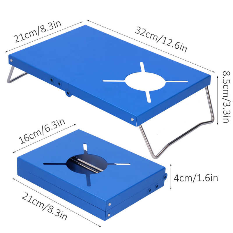 Folding Stove Table Windproof Stainless Steel Stove Stand Outdoor Stove Desk For Camping/Hiking/Travel/Picnics Small Patio Table