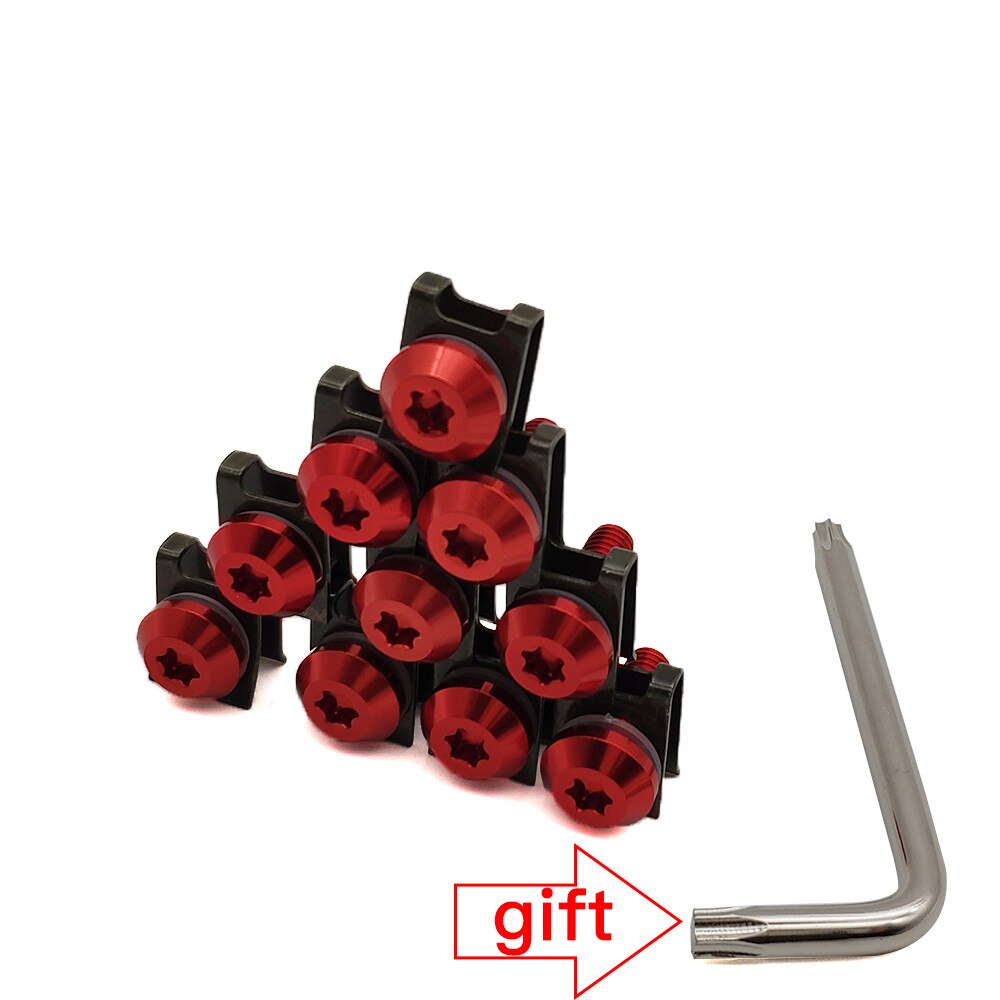 Für BMW F800R F800S F800ST f 800 r HP2 Enduro K1200R Universal- Motorrad Verkleidung Körper Schrauben Rolle Clips Schraube Muttern m6: rot