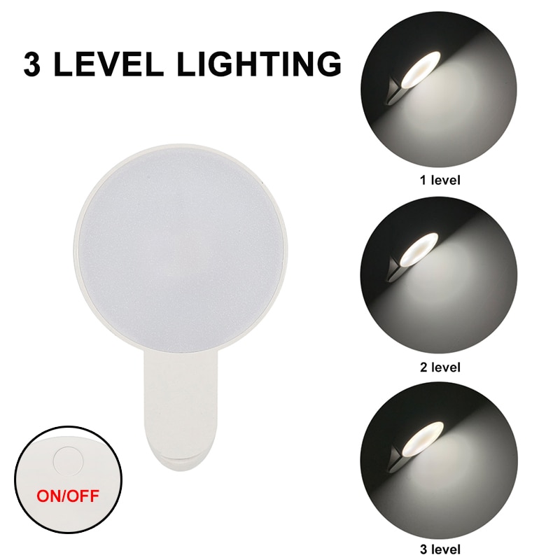 USB Charging LED Selfie Ring Light Mobile Phone Fill Light 9 Lamp Beads Photography Clip Light Beauty Fill Lamp For Live Video