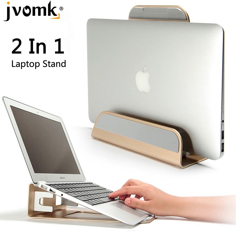 2 In 1 Functie Aluminium Verticale Beugel Base/Ergonomische Laptop Stand Cooling voor Macbook Air Pro Retina 11 12 13 15 inch