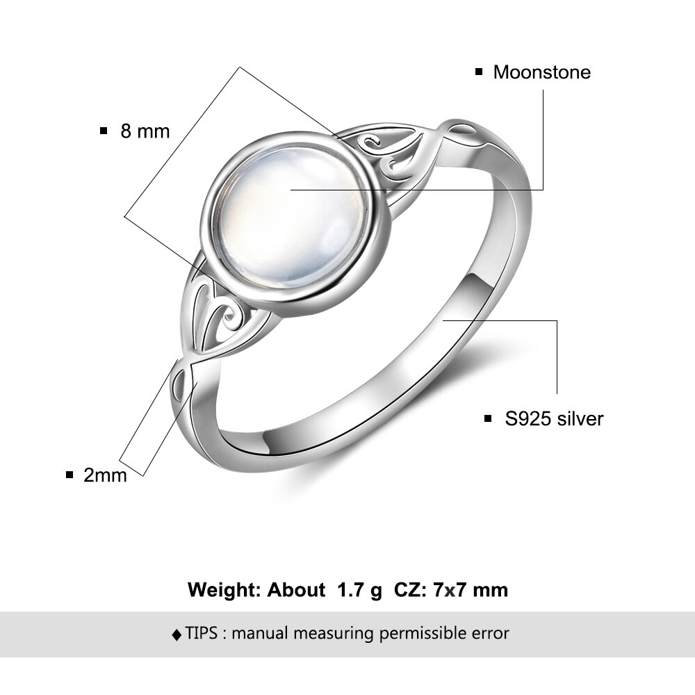 Victoriaanse Stijl 925 Sterling Zilveren Trouwringen Voor Vrouwen Gemaakt Maansteen Ring Maat 5 6 7 8 9 Cadeau Voor moeder (RI103764)