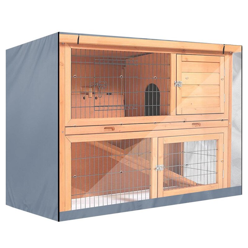 4FT Konijnenhok Cover Farm Animal Kooi Winddicht Cover Pet Bunny Kooi Stofkap Waterdichte Stofkap Eenvoudige Reiniging: Grijs