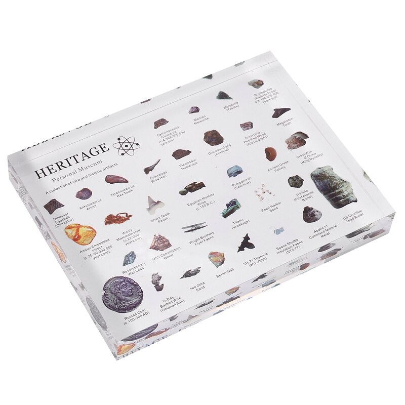 Clear Acrylic Periodic Table Display With Real Elements Teaching School Day Birthday Gifts