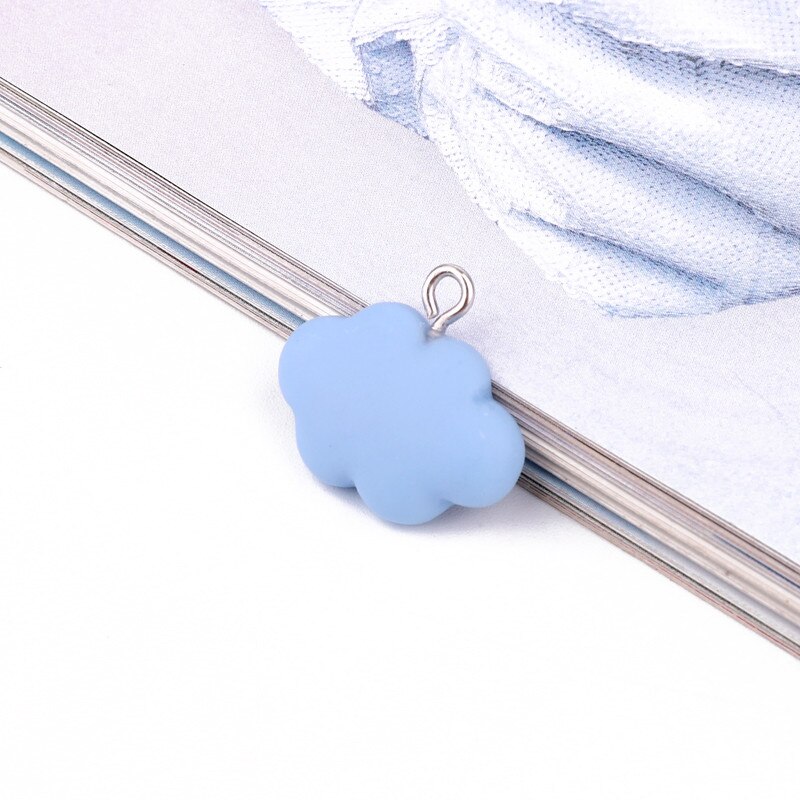 10 stk kawaii Sky Bie harpiks sjarm søt anheng funn diy øredobber halskjede leker nøkkelring diy dekorasjon smykker gjør: himmel blå  -5