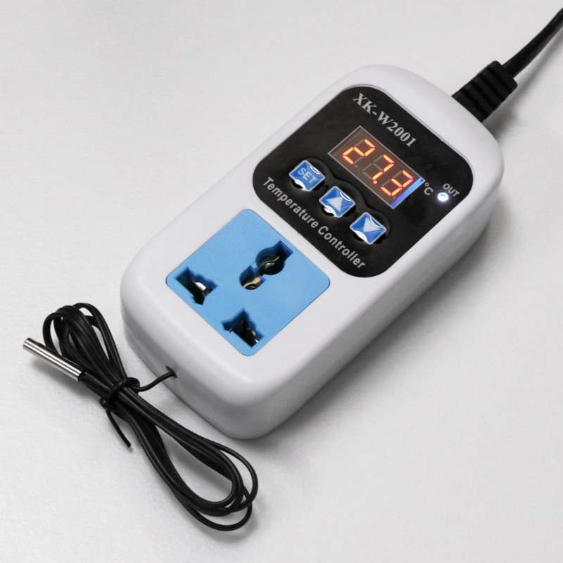Digitale thermostaatregelaar stekker  -50 ~ 110c temperatuurregelaar schakelaar  ac 110-220v microcomputer met ntc-sensor