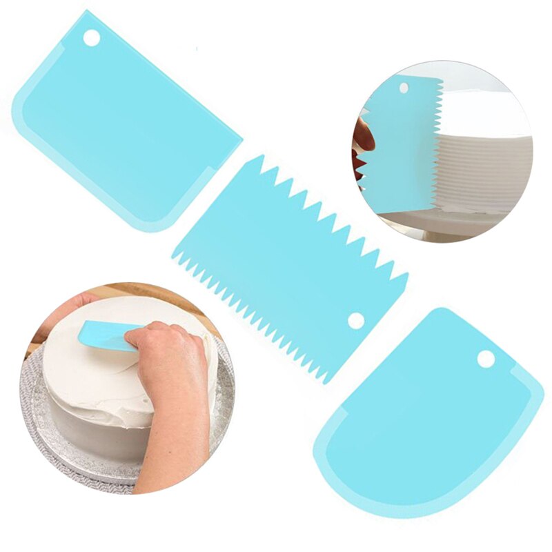 3 stk kage værktøj kage skraber uregelmæssige tænder kant diy skraber kage dekoration fondant wienerbrød fræser bagning spatler værktøj forme
