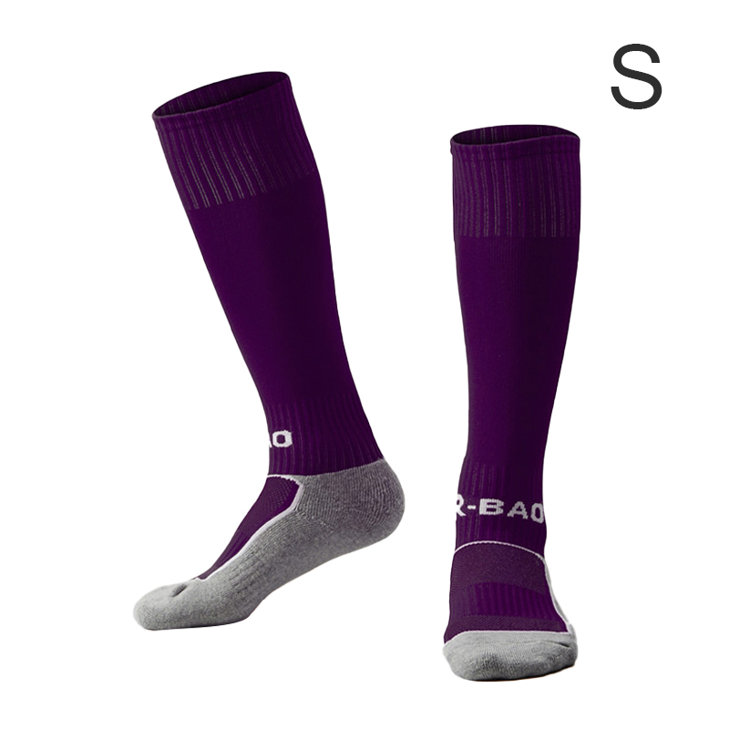 LOOZYKIT Outdoor Sports Football Socks Soccer Long Stocking Knee High Football Volleyball Breathable Children Sock: purple / S