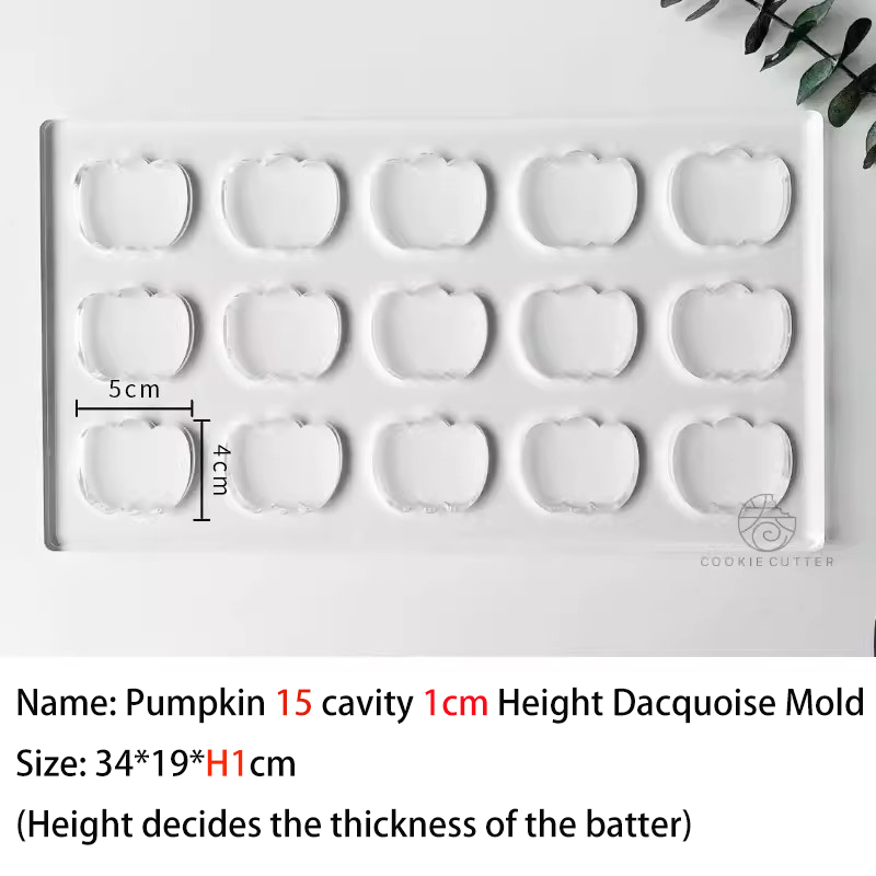 1/1,5 cm Dicke Halloween Thema Jacquoise Schimmel Geist Kätzchen Kürbis aufbringen Französisch Macaron Sandwich Kuchen Nachtisch zurück geschirr Werkzeug: Licht Grün