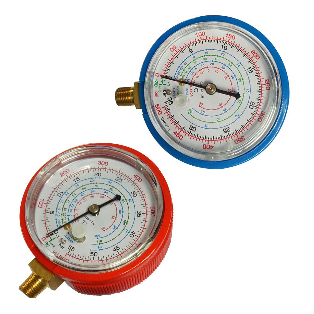 2Pcs Car Auto High Low Tester Gauge Car Air Conditioner Refrigerant Pressure Gauge Kit for R410A R134A R22 Refrigerant