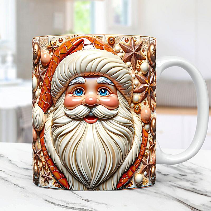 Christmas Santa Claus Ceramic Mug,3D Coffee Mugs, Vintage Water Cups, Tea Milk Mug, Christmas for Kids a