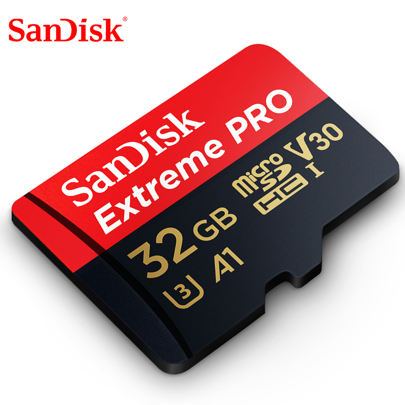 Original Extreme Pro SanDisk 256G 128G 64GB 32GBmicroSDHC SDXC UHS-I Memory micro SD TF Card 200MB/s Class10 U3 With SD Adapter: 32GB