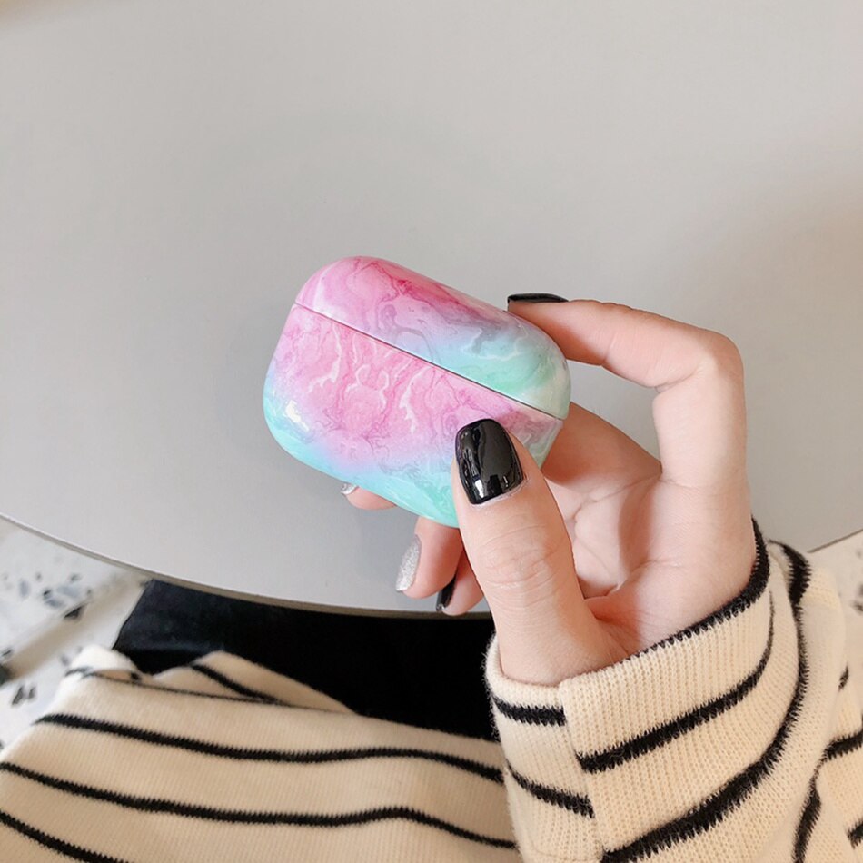 Luksus marmor hovedtelefon etui til airpods pro 2 etui bluetooth øretelefon opladningstaske til airpod 2 1 pro hårdt pc cover tilbehør: Airpods pro 03