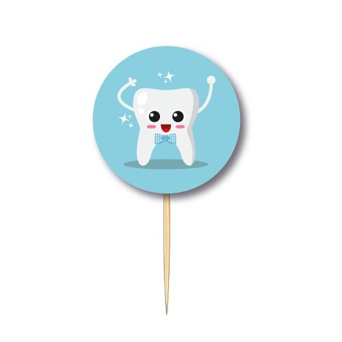 Bleu ma dent sortie dentaire blé cure-dents gâteau ornement 12 pièces