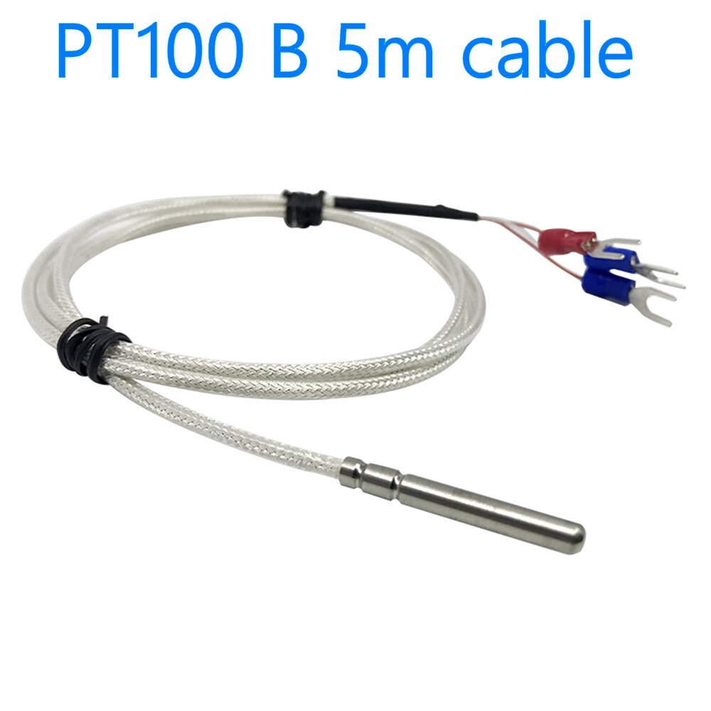 PT100 pt1000 platinum thermal resistance waterproof temperature sensor: PT100 B 5m cable