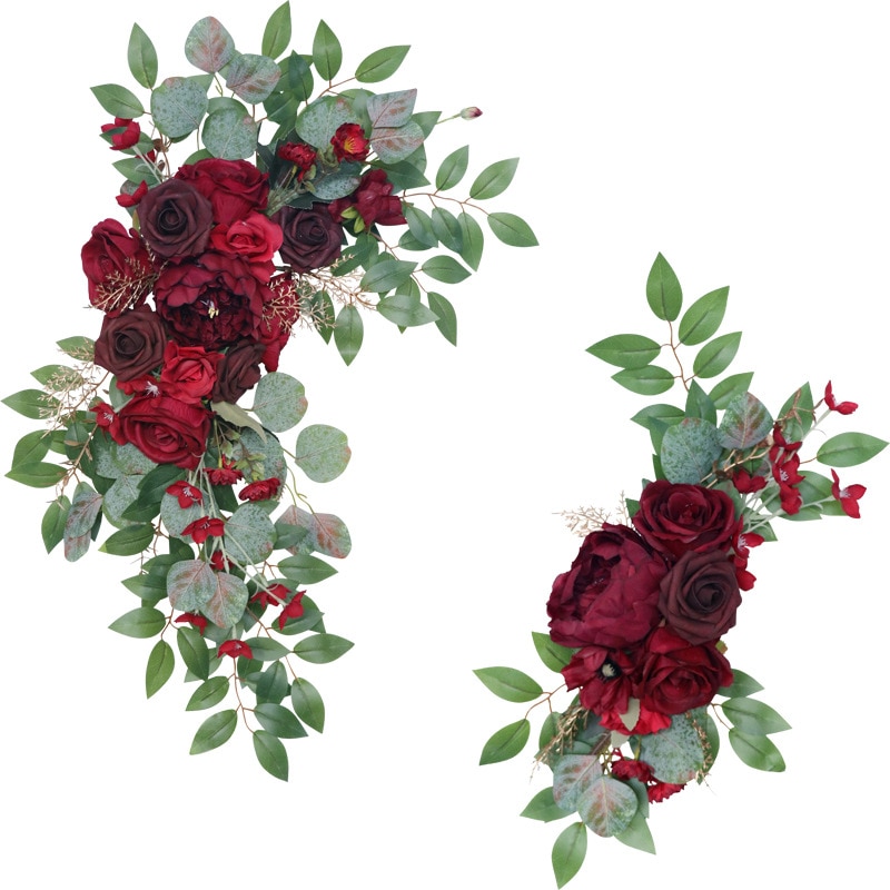 Guirlande artificielle pour arc de mariage, 2 pièces/ensemble, accessoires, carte de bienvenue, décor de panneau mural Floral, Arrangement de rangée de fleurs, exposition de fenêtre