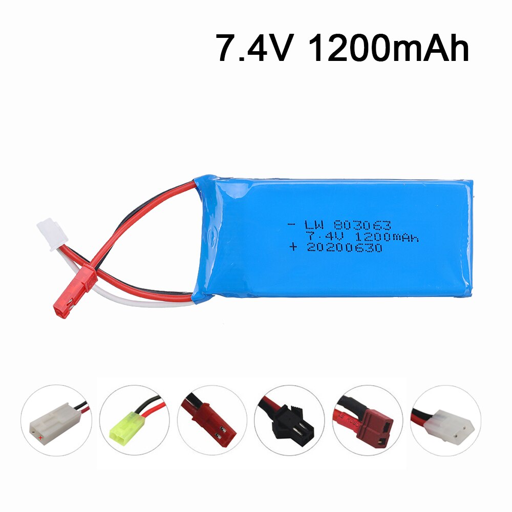 Lipo battery 7.4v 1200mAh 2s 30c JST plug for HC6 RC car V262 V333 V353 V666 V912 V913 rc helicopter 1PCS-5PCS